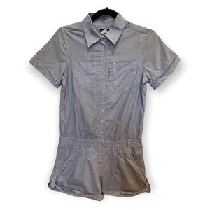 Lux Women’s 100% Cotton Button Down Utility Romper Size 4